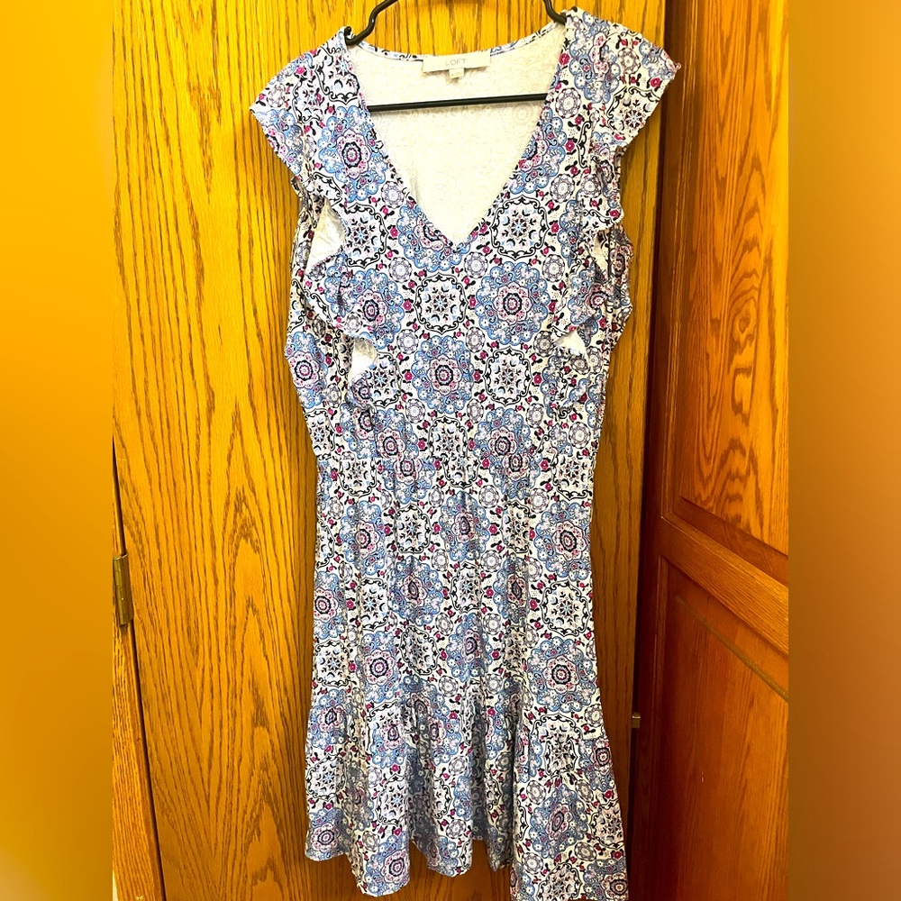 Loft size medium ruffle bottom dress